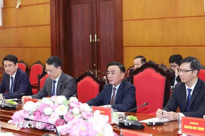 Thường trực Ban Bí thư Trần Cẩm Tú phát biểu tại buổi tiếp. (Ảnh: Phương Hoa/TTXVN)