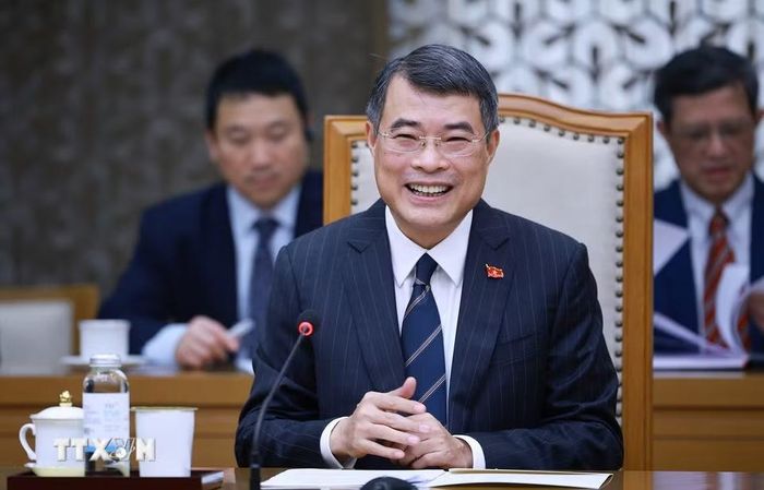 Thủ tướng Lê Minh Hưng tiếp Đoàn đại biểu Ban Tổ chức Trung ương Đảng Nhân dân Cách mạng Lào. (Ảnh: Dương Giang/TTXVN)
