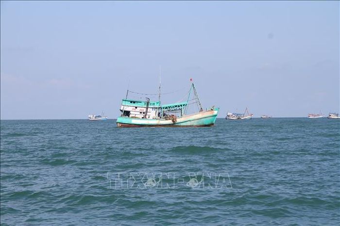 Tàu thuyền khai thác thủy sản trên vùng biển Cà Mau. Ảnh: Chanh Đa/TTXVN