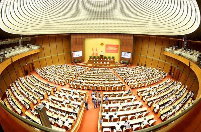 Toàn cảnh hội nghị tại điểm cầu trung tâm - Hội trường Diên Hồng, Nhà Quốc hội (Hà Nội). Ảnh: Phương Hoa/TTXVN