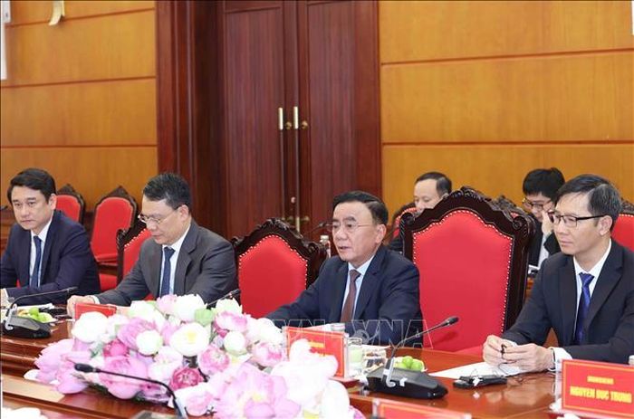 Thường trực Ban Bí thư Trần Cẩm Tú phát biểu tại buổi tiếp. Ảnh: Phương Hoa/TTXVN