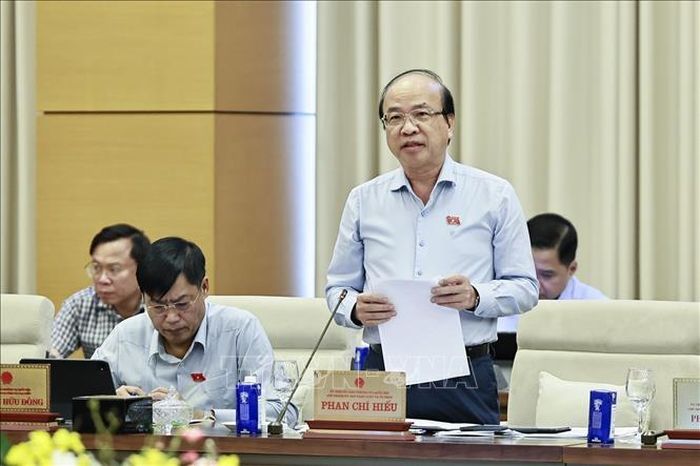 Chủ nhiệm Ủy ban Pháp luật và Tư pháp của Quốc hội Phan Chí Hiếu phát biểu. Ảnh: Doãn Tấn/TTXVN