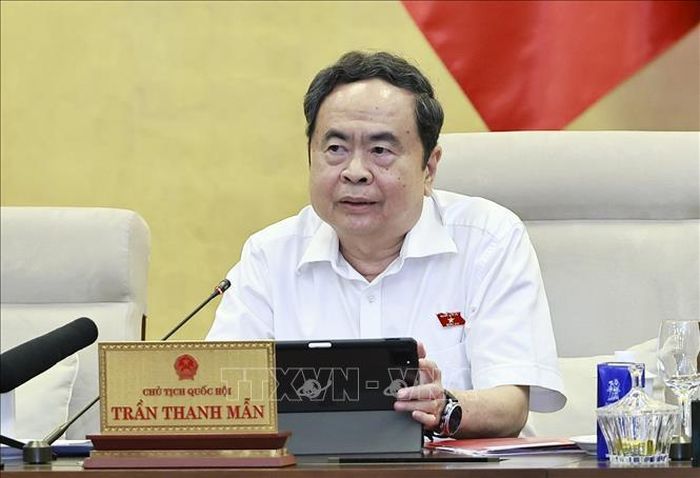 Chủ tịch Quốc hội Trần Thanh Mẫn phát biểu. Ảnh: Doãn Tấn/TTXVN