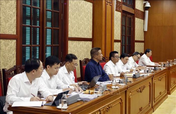 Các đại biểu tham dự buổi làm việc. Ảnh: Thống Nhất/TTXVN