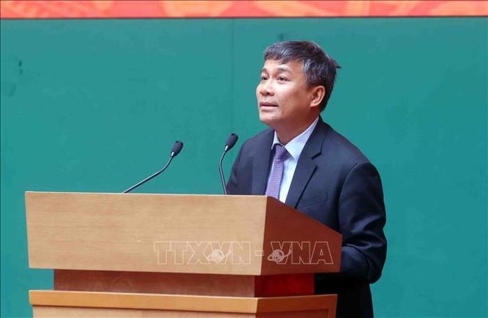 Thứ trưởng Thường trực Bộ Ngoại giao Nguyễn Minh Vũ phát biểu. Ảnh: Phạm Kiên/TTXVN