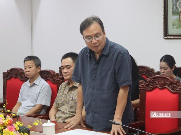 Ông Nguyễn Tiến Thanh - Chủ tịch Hội đồng thành viên, Tổng Giám đốc Nhà xuất bản Giáo dục Việt Nam phát biểu tại buổi lễ (Ảnh: Quốc Tiệp).