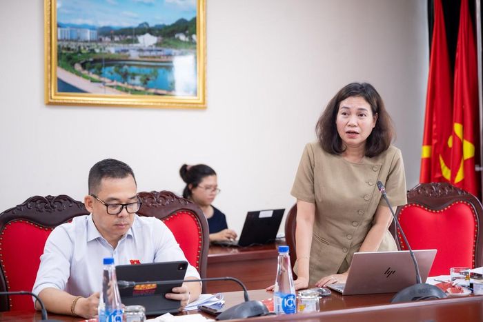 PGS.TS Phan Thị Lan Hương, Trưởng phòng Phòng Hợp tác quốc tế, Trường Đại học Luật Hà Nội, phát biểu. Ảnh: Trung Hiếu