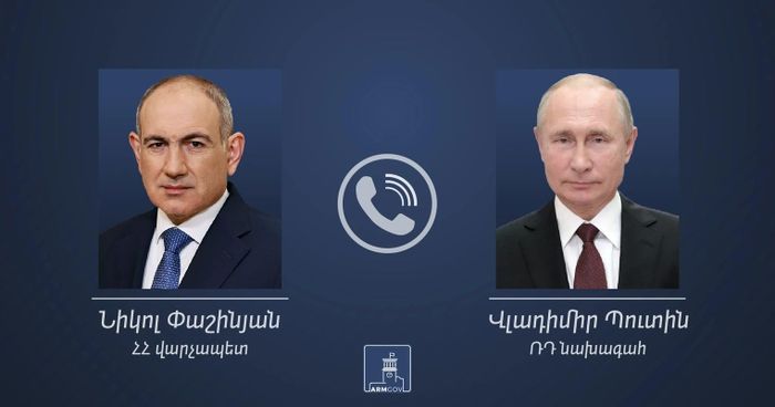 Tổng thống Nga Vladimir Putin điện đàm với Thủ tướng Armenia Nikol Pashinyan để trao đổi về quan hệ song phương, hợp tác kinh tế và một số vấn đề khu vực. Ảnh: AFP.
