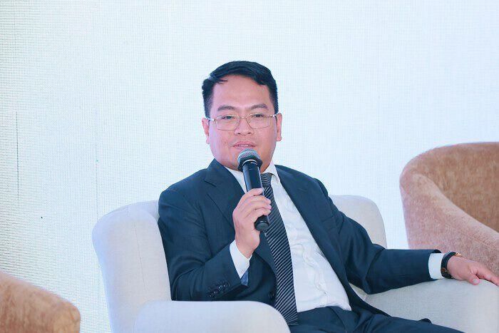Ông Trịnh Sơn Hồng, Quyền Chủ tịch Sở Giao dịch Chứng khoán TP HCM (HOSE) phát biểu tại đại hội. Ảnh: SSI