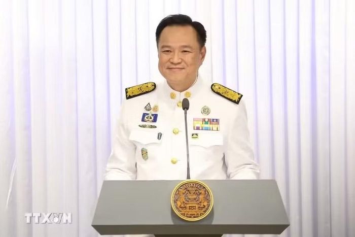  Thủ tướng Thái Lan Anutin Charnvirakul phát biểu tại thủ đô Bangkok. Ảnh: THX/TTXVN 
