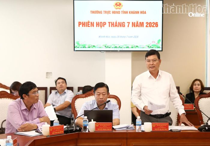 Lãnh đạo Ban Văn hóa - Xã hội HĐND tỉnh phát biểu tại phiên họp.