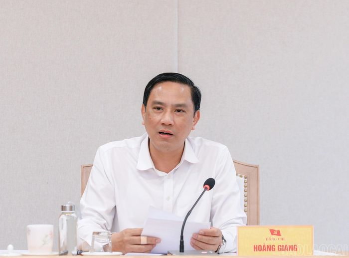 Đồng chí Hoàng Giang - Phó Bí thư Thường trực Tỉnh ủy kết luận buổi làm việc.
