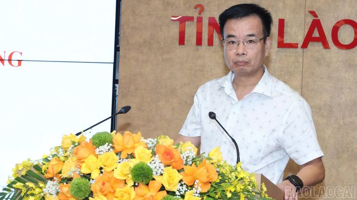 PGS, TS Nguyễn Vũ Giang - Phó Viện trưởng Viện Khoa học Vật liệu, Viện Hàn lâm Khoa học và Công nghệ Việt Nam trình bày tham luận.