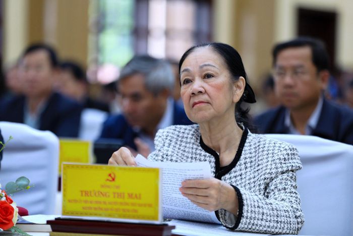 Đồng chí Trương Thị Mai, nguyên Ủy viên Bộ Chính trị, nguyên Thường trực Ban Bí thư, nguyên Trưởng Ban Tổ chức Trung ương dự hội nghị tại Lâm Đồng