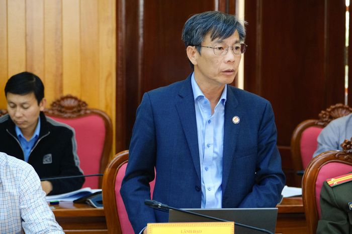 Ông Ngô Kiểm, Chánh Thanh tra tỉnh Lâm Đồng phát biểu tại buổi làm việc