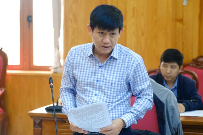 Ông Võ Đức Tuấn, Phó Giám đốc Sở Tài chính phát biểu tại buổi làm việc