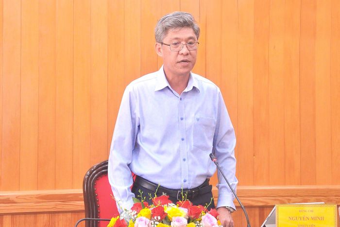 Phó Chủ tịch UBND tỉnh Nguyễn Minh phát biểu chỉ đạo tại cuộc họp