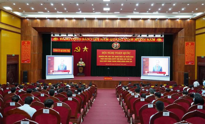 Hội nghị đã nghe bài phát biểu chỉ đạo quan trọng của đồng chí Tổng Bí thư, Chủ tịch nước Tô Lâm - Ảnh: X.P