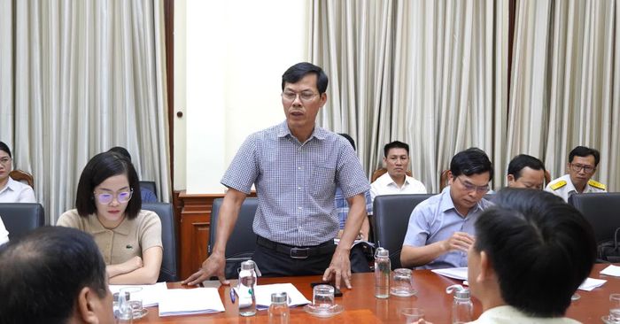 Đại diện lãnh đạo Sở Nông nghiệp và Môi trường trao đổi ý kiến tại buổi làm việc - Ảnh: C.H