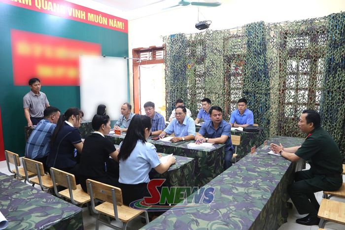 Các cơ quan, đơn vị diễn tập tại căn cứ giả định.