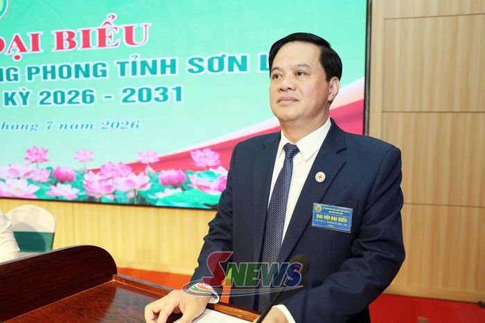 Đồng chí Phó Chủ tịch Thường trực Ủy ban MTTQ Việt Nam tỉnh phát biểu tại Đại hội.