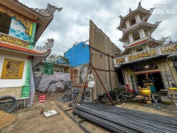 Chùa Linh Sơn đang tích cực thi công sửa chữa, bàn giao mặt bằng đúng tiến độ
