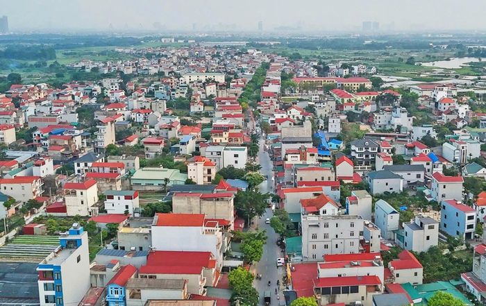 Một góc khu dân cư xã Phúc Thịnh, Hà Nội nhìn từ trên cao. Ảnh: Hoàng Phong.