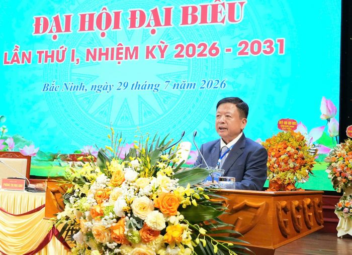 Nhạc sĩ Đỗ Hồng Quân, Phó Chủ tịch Ủy ban Trung ương MTTQ Việt Nam, Chủ tịch Liên hiệp các Hội Văn học nghệ thuật Việt Nam phát biểu tại Đại hội