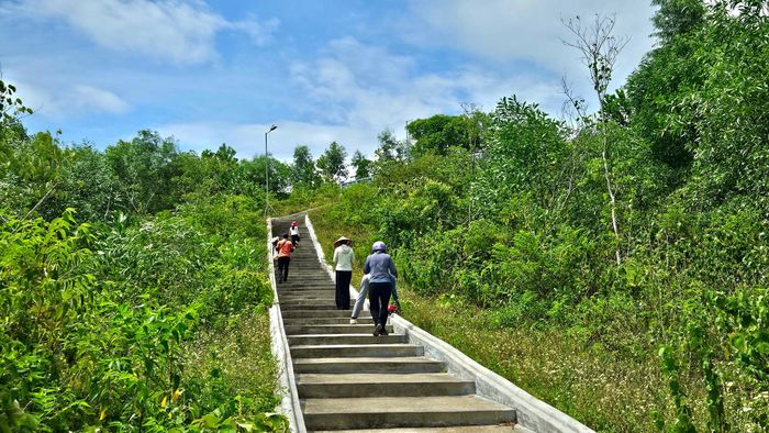 Đường lên mộ cụ Nguyễn Thiếp dưới chân núi Thiên Nhẫn. Ảnh: Nguyễn Diệu