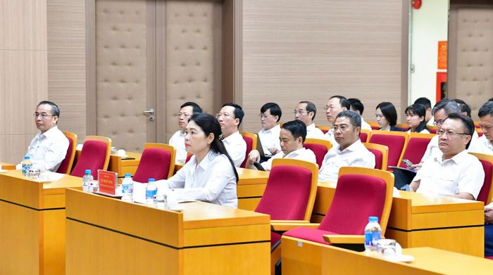 Các đại biểu dự tại điểm cầu Kiểm toán Nhà nước. Ảnh: Lâm Hiển