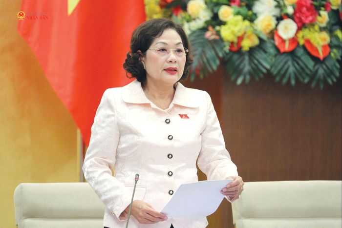 Phó Chủ tịch Quốc hội Nguyễn Thị Hồng phát biểu