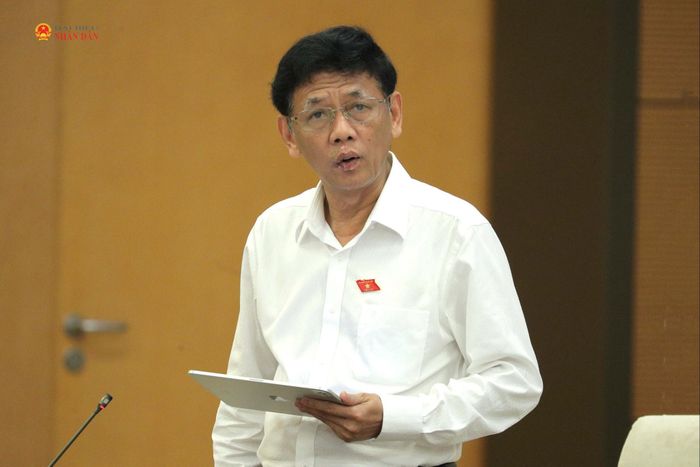 Chủ tịch Hội đồng Dân tộc Lâm Văn Mẫn phát biểu