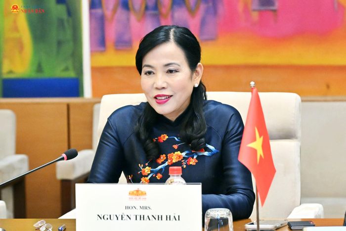 Chủ nhiệm Ủy ban Khoa học, Công nghệ và Môi trường Nguyễn Thanh Hải phát biểu tại cuộc làm việc
