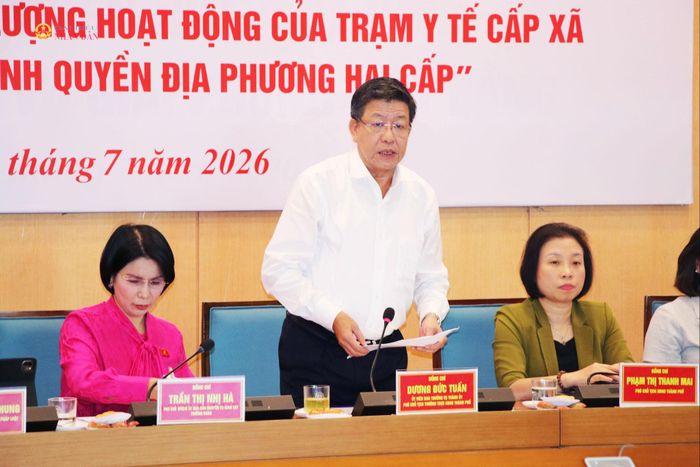 Phó Chủ tịch Thường trực UBND TP. Hà Nội Dương Đức Tuấn phát biểu. Ảnh: Nhật Trường