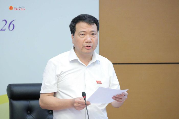 Phó Chủ nhiệm Ủy ban Pháp luật và Tư pháp Ngô Trung Thành phát biểu