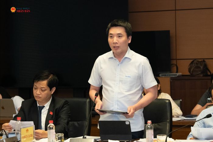 Đại biểu Quốc hội hoạt động chuyên trách tại ủy ban Kinh tế và Tài chính Tạ Lê Thanh phát biểu