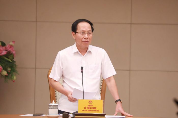 Phó Thủ tướng Lê Tiến Châu phát biểu tại cuộc họp. Ảnh: Bộ GD-ĐT