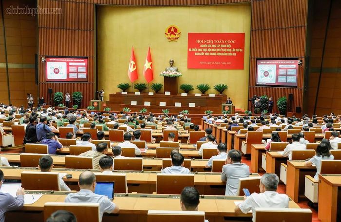 Toàn cảnh Hội nghị tại điểm cầu trung tâm - Hội trường Diên Hồng, Nhà Quốc hội , Ảnh: VGP/Nhật Bắc