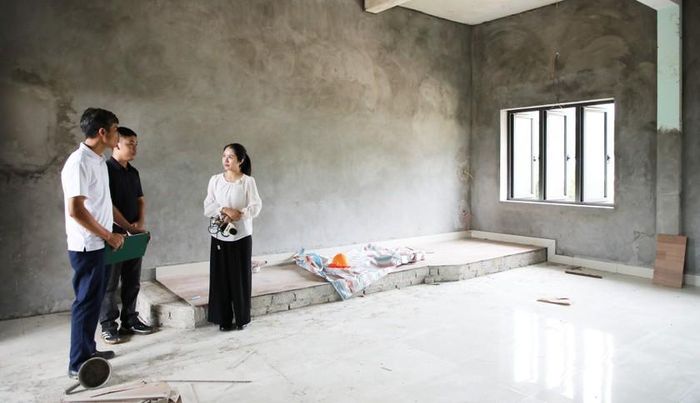 Hệ thống phòng học tại Trường phổ thông nội trú TH và THCS Hoành Mô (xã Hoành Mô) đã cơ bản được hoàn thiện phần thô. Ảnh: BQN