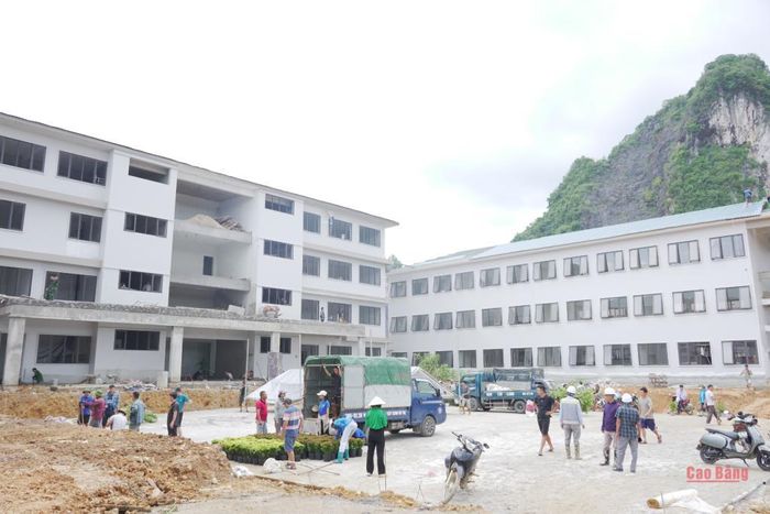 Chuẩn bị vận hành thử trường phổ thông nội trú liên cấp tại xã Trà Lĩnh.
