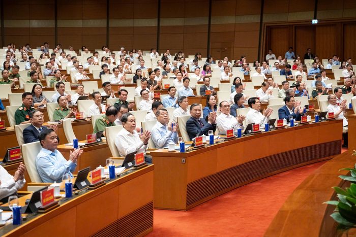 Các đại biểu dự Hội nghị tại điểm cầu Nhà Quốc hội. Ảnh: Phạm Thắng