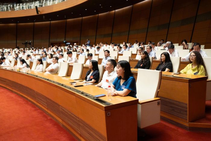 Các đại biểu dự Hội nghị tại điểm cầu Nhà Quốc hội. Ảnh: quochoi.vn