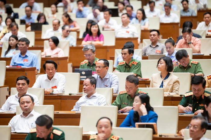 Các đại biểu dự Hội nghị tại điểm cầu Nhà Quốc hội. Ảnh: Phạm Thắng