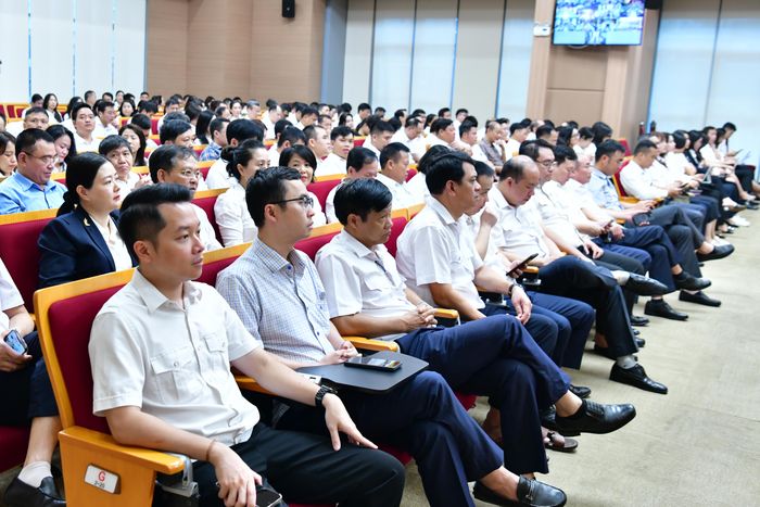 Các đại biểu dự Hội nghị tại điểm cầu Trụ sở Kiểm toán nhà nước. Ảnh: M. Thúy