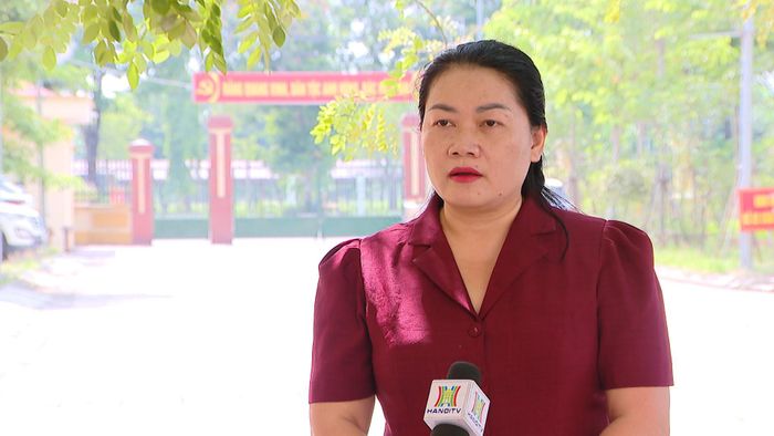 Phó Chủ tịch UBND xã Ngọc Hồi Nguyễn Thị Nhung chia sẻ. Ảnh: PV