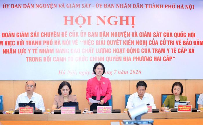 Phó Chủ nhiệm Ủy ban Dân nguyện và Giám sát của Quốc hội Trần Thị Nhị Hà phát biểu. Ảnh: Viết Thành