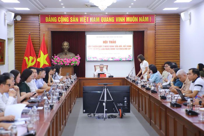 Quang cảnh hội thảo lấy ý kiến góp ý dự thảo Nghị định 147/2024/NĐ-CP. Ảnh: Việt Hùng