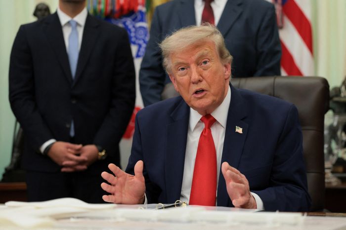 Tổng thống Mỹ Donald Trump phát biểu tại Phòng Bầu dục ở Nhà Trắng ngày 29/7. Ảnh: Reuters.