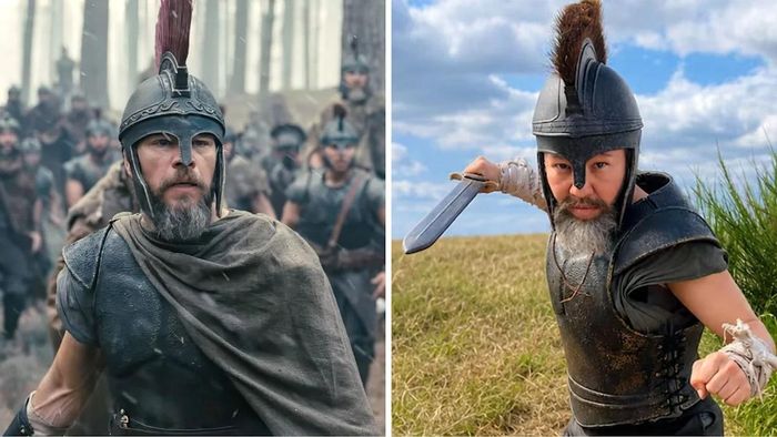 Trong The Odyssey, Devyn Dalton đóng thế cho Matt Damon. Ảnh: Universal .