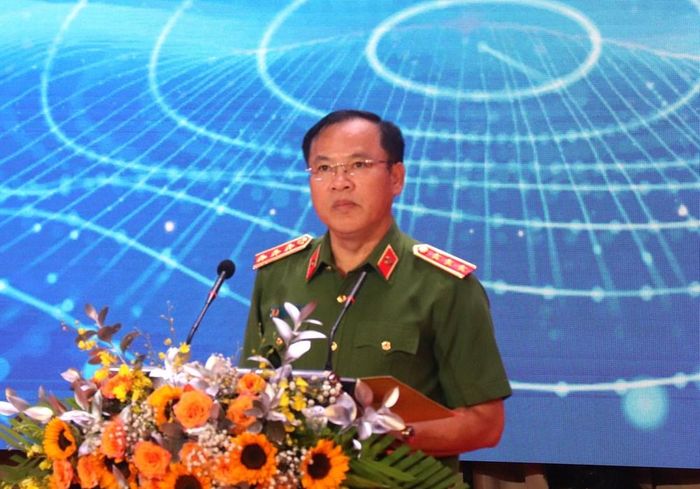 Thượng tướng Nguyễn Văn Long, Ủy viên Ban Chấp hành Trung ương Đảng, Thứ trưởng Bộ Công an phát biểu